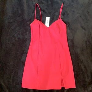 Urban Outfitters Hot Pink Mini Dress with slit SIZE XS NWT